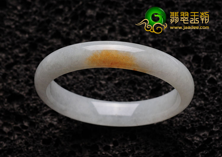 糯冰种黄翡缅甸翡翠手镯（59mm）