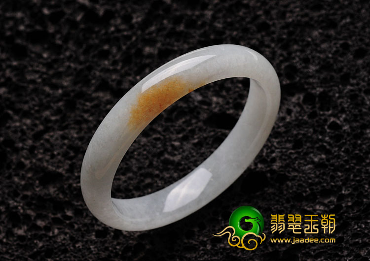 糯冰种黄翡缅甸翡翠手镯（59mm）