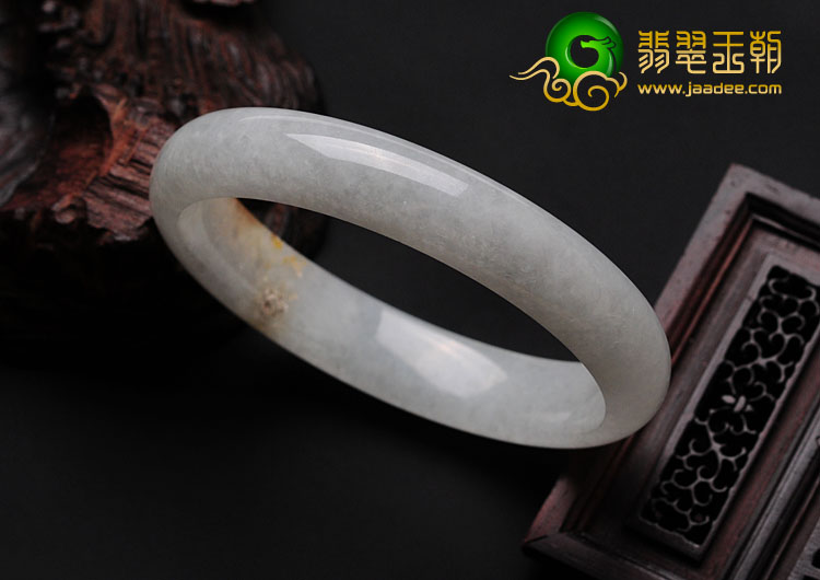 糯冰种黄翡缅甸翡翠手镯（59mm）