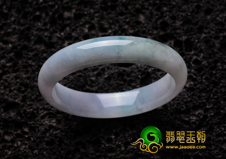 糯冰种淡紫罗兰飘花缅甸翡翠手镯（56.1mm）