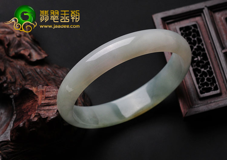 糯冰种晴水黄翡缅甸翡翠手镯（58.3)