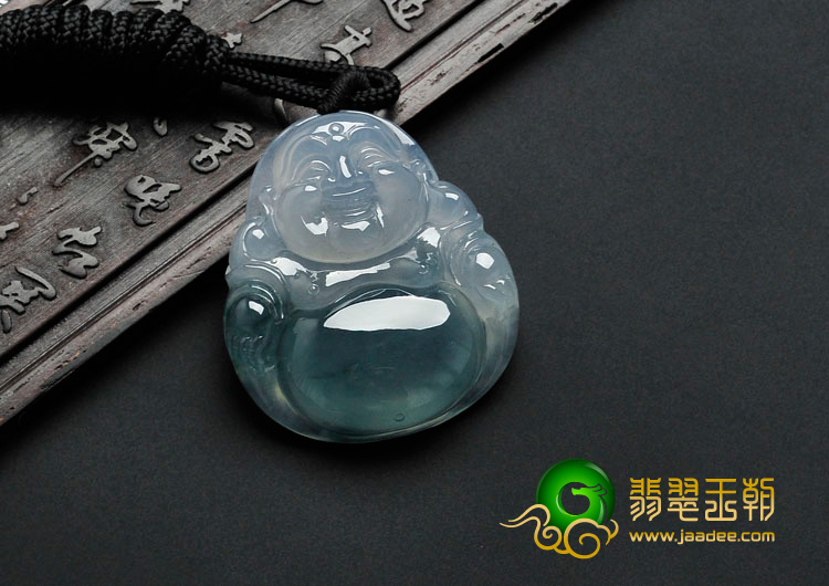 冰种淡紫罗兰飘花缅甸翡翠玉佛挂件