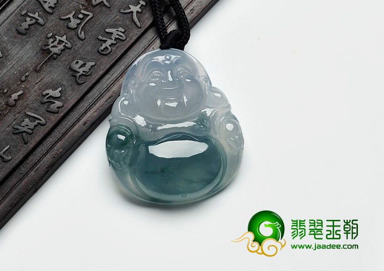 冰种淡紫罗兰飘花缅甸翡翠玉佛挂件