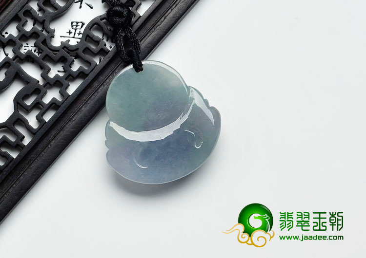 冰种春带彩缅甸翡翠玉佛挂件