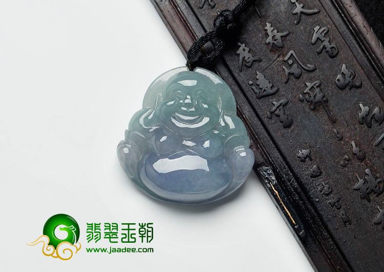 冰种春带彩缅甸翡翠玉佛挂件