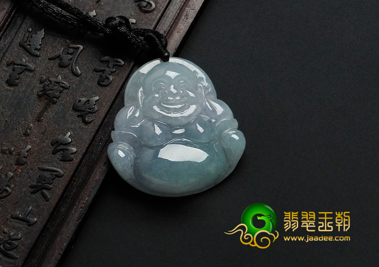 冰种春带彩缅甸翡翠玉佛挂件