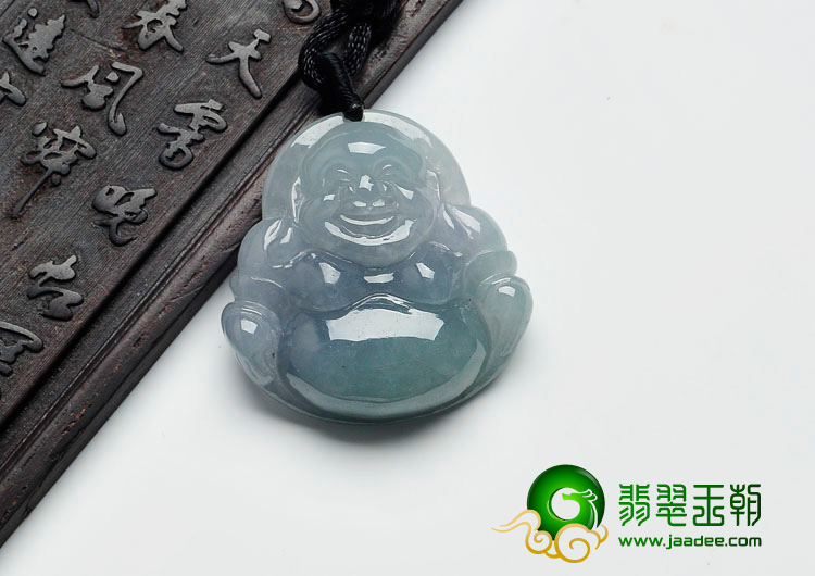 冰种春带彩缅甸翡翠玉佛挂件