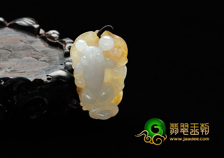 糯冰种黄翡缅甸翡翠青蛙送宝挂件（单价）