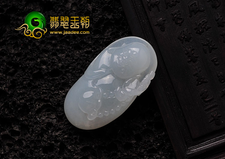 糯冰种淡晴水缅甸翡翠玉佛挂件