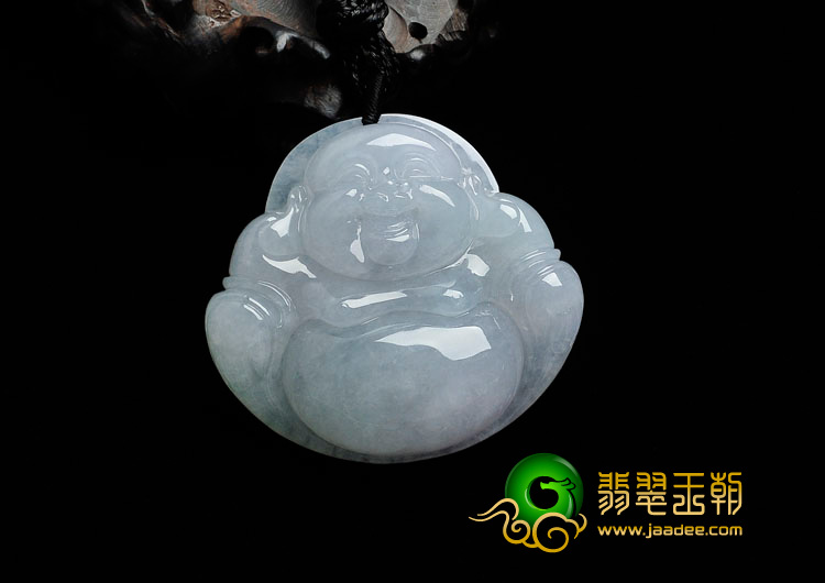 糯冰种晴水略飘花缅甸翡翠玉佛挂件