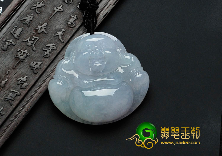糯冰种晴水略飘花缅甸翡翠玉佛挂件