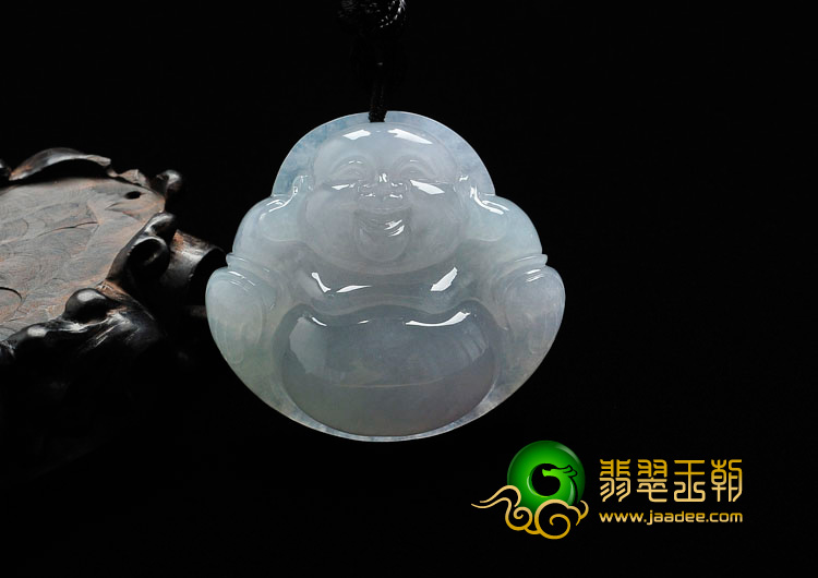 糯冰种晴水略飘花缅甸翡翠玉佛挂件