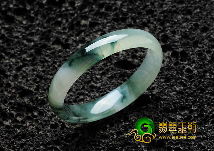 冰玻种飘花缅甸翡翠手镯（57.7mm）