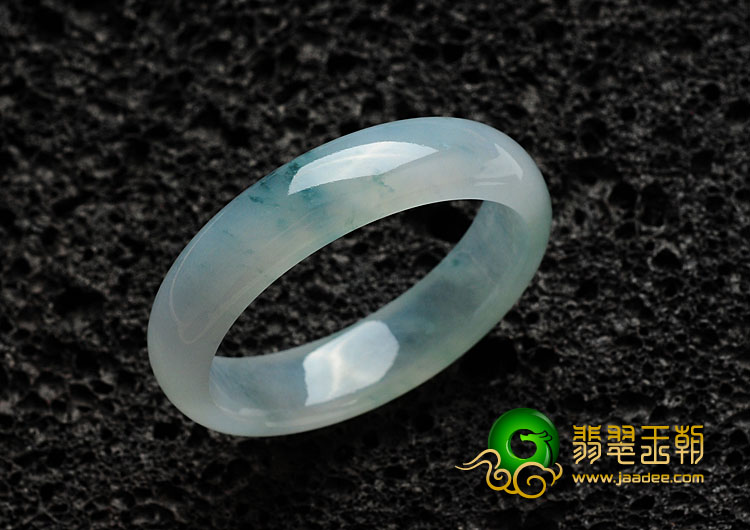 冰玻种飘花缅甸翡翠手镯（52.7mm）