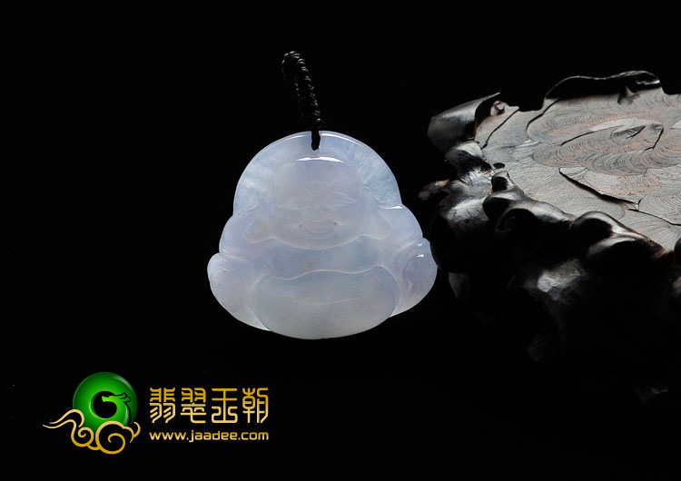 冰种紫罗兰缅甸翡翠玉佛挂件