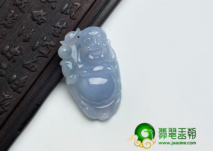 冰种紫罗兰缅甸翡翠逍遥佛挂件