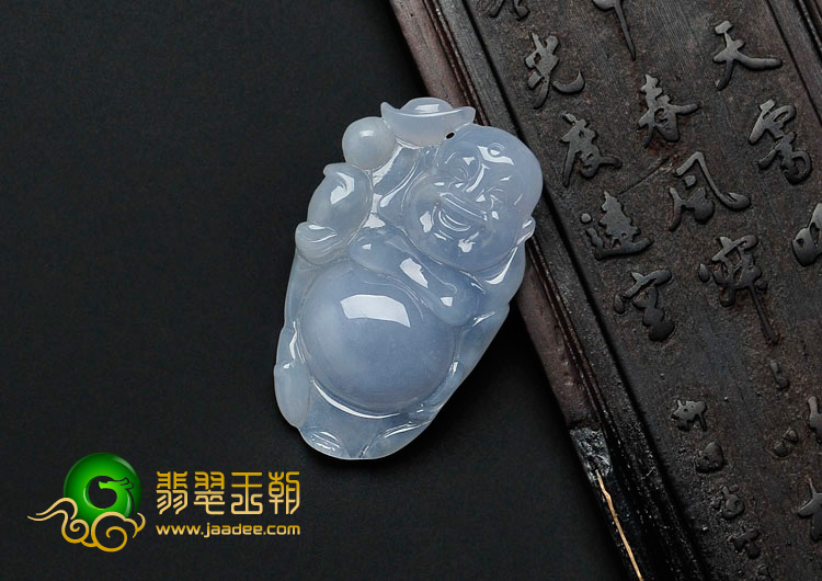 冰种紫罗兰缅甸翡翠逍遥佛挂件
