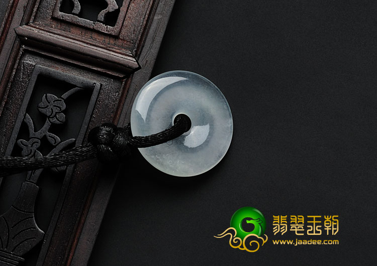 冰玻种缅甸翡翠平安扣挂件
