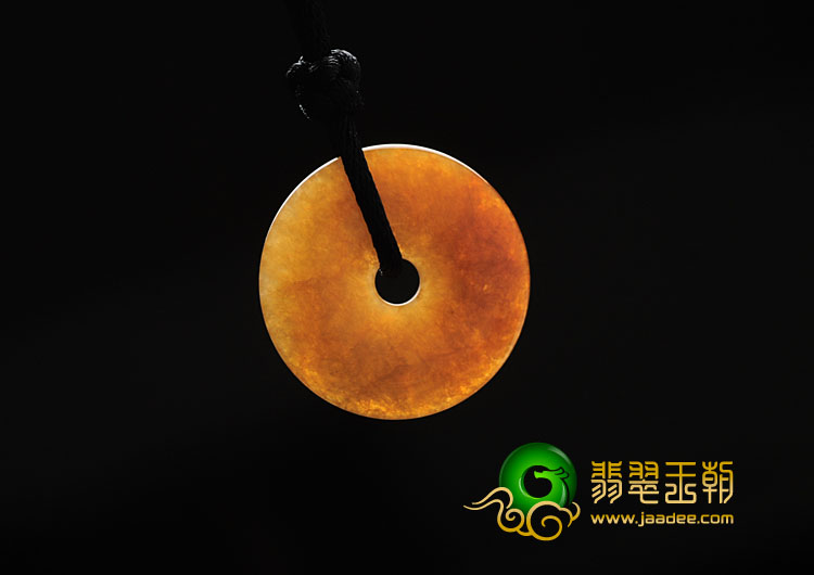 糯冰种红黄翡缅甸翡翠平安扣挂件