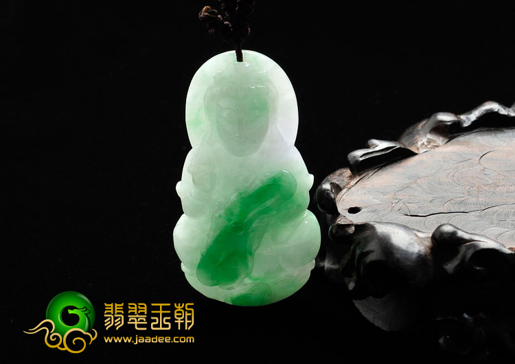 feicui糯冰种翠色缅甸翡翠观音挂件