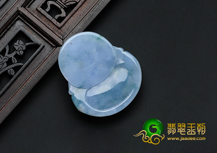 糯冰种紫罗兰飘花缅甸翡翠玉佛挂件