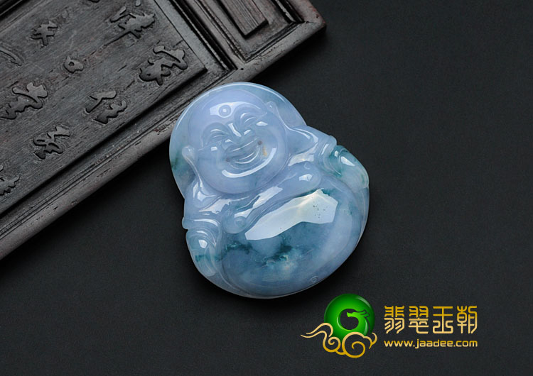 糯冰种紫罗兰飘花缅甸翡翠玉佛挂件