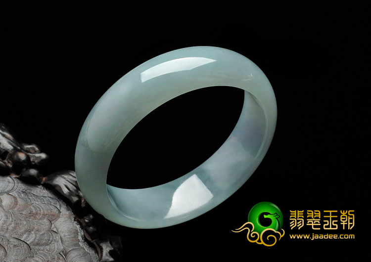 糯冰种晴水带紫罗兰缅甸翡翠手镯（57.2mm）