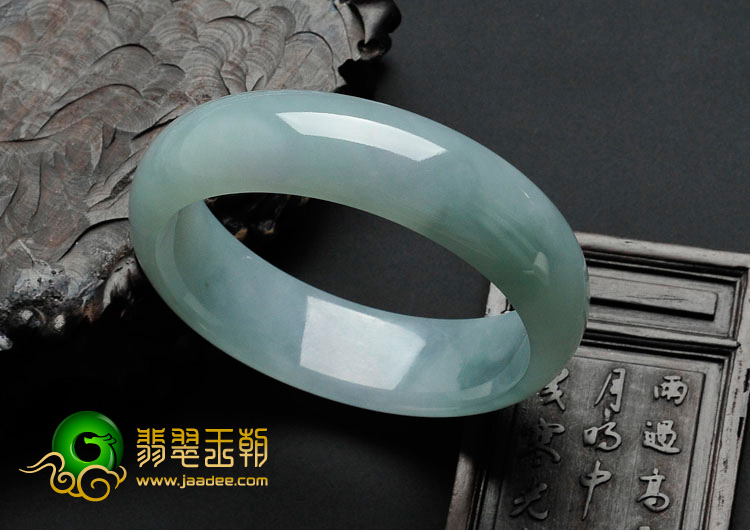 糯冰种晴水带紫罗兰缅甸翡翠手镯（57.2mm）