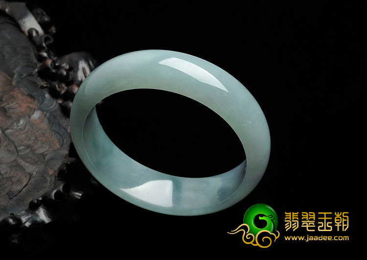 糯冰种晴水带紫罗兰缅甸翡翠手镯（57.2mm）