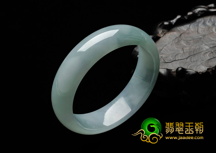 糯冰种晴水带紫罗兰缅甸翡翠手镯（57.2mm）