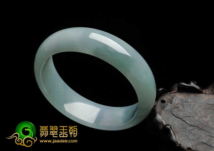 糯冰种晴水带紫罗兰缅甸翡翠手镯（57.2mm）