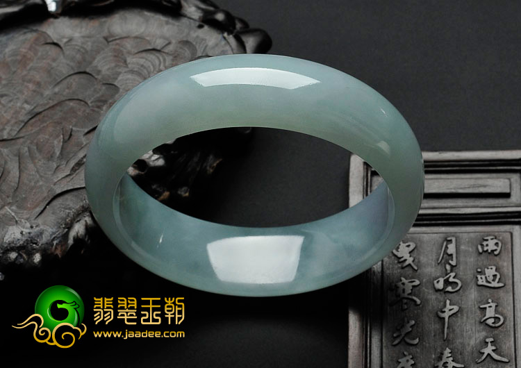 糯冰种晴水带紫罗兰缅甸翡翠手镯（57.2mm）