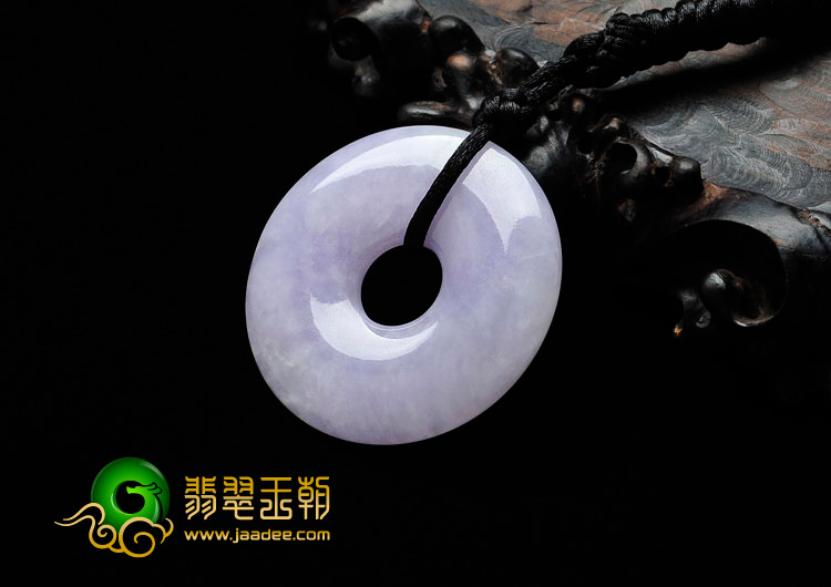 糯冰种紫罗兰缅甸翡翠平安扣挂件