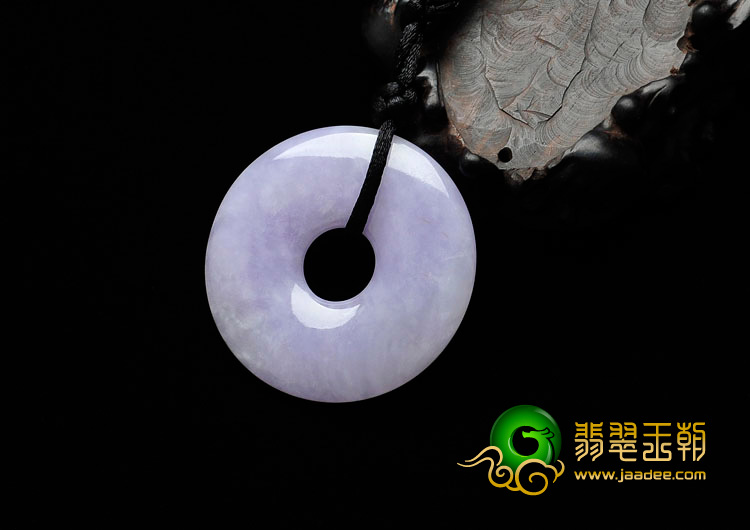 糯冰种紫罗兰缅甸翡翠平安扣挂件