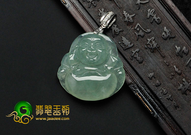 冰种晴水缅甸翡翠玉佛挂件