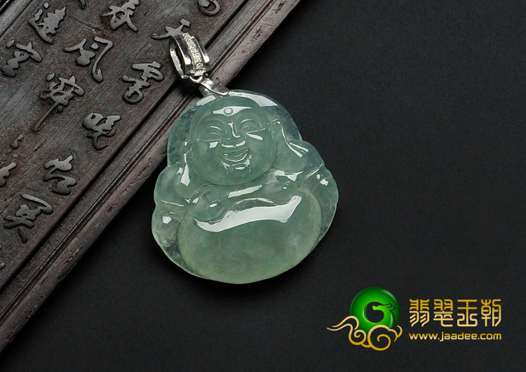 冰种晴水缅甸翡翠玉佛挂件