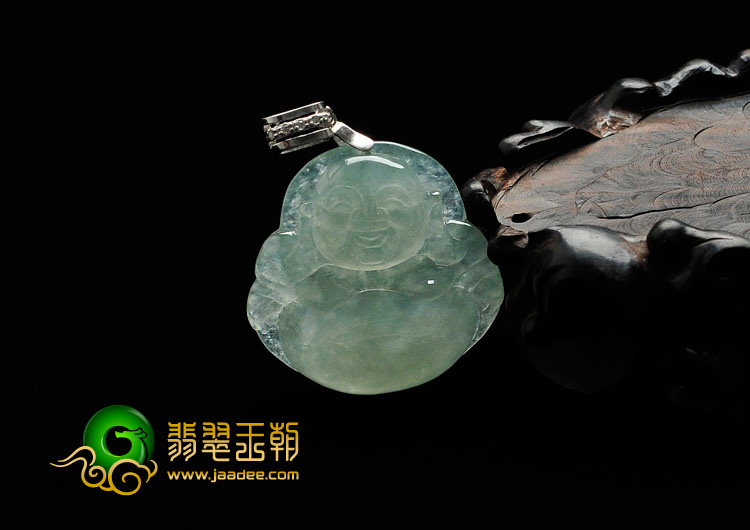 冰种晴水缅甸翡翠玉佛挂件