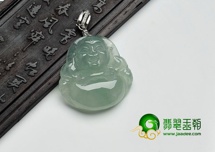 冰种晴水缅甸翡翠玉佛挂件