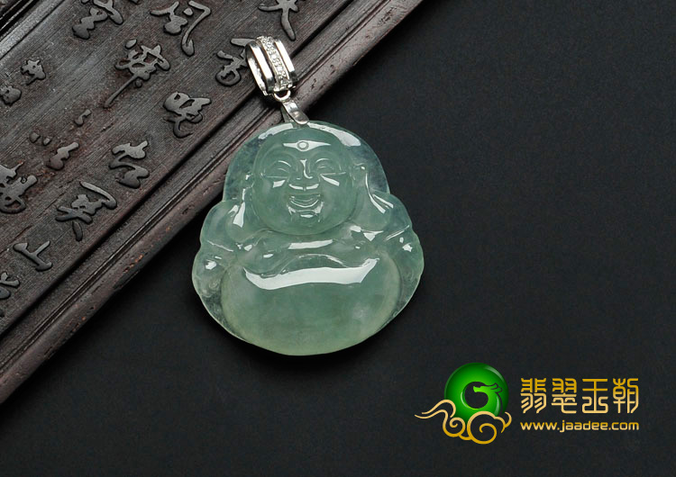 冰种晴水缅甸翡翠玉佛挂件