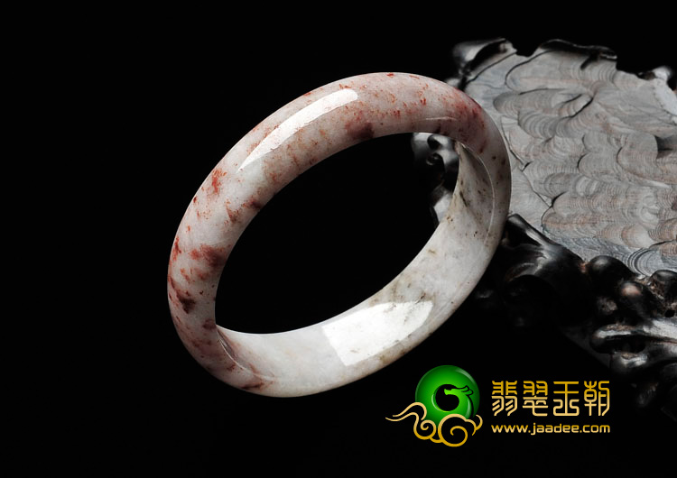 细糯种飘红花缅甸翡翠手镯（57.6mm）