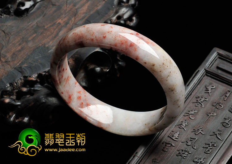 细糯种飘红花缅甸翡翠手镯（57.6mm）