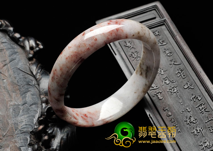 细糯种飘红花缅甸翡翠手镯（57.6mm）