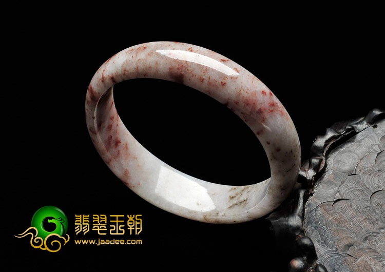 细糯种飘红花缅甸翡翠手镯（57.6mm）