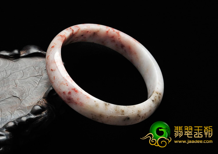 细糯种飘红花缅甸翡翠手镯（57.6mm）