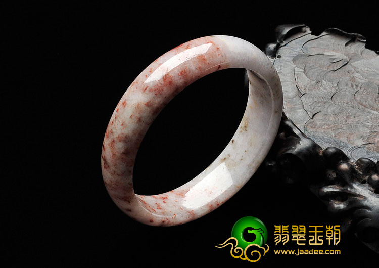 细糯种飘红花缅甸翡翠手镯（57.3mm）