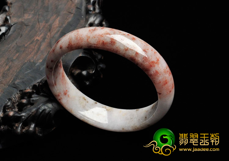 细糯种飘红花缅甸翡翠手镯（57.3mm）