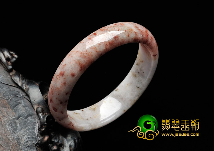 细糯种飘红花缅甸翡翠手镯（57.3mm）