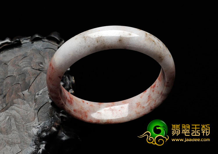 细糯种飘红花缅甸翡翠手镯（57.3mm）