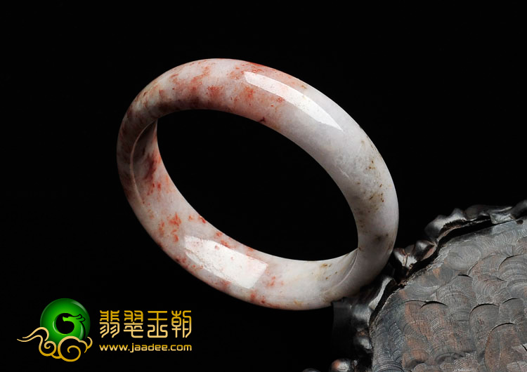 细糯种飘红花缅甸翡翠手镯（57.3mm）