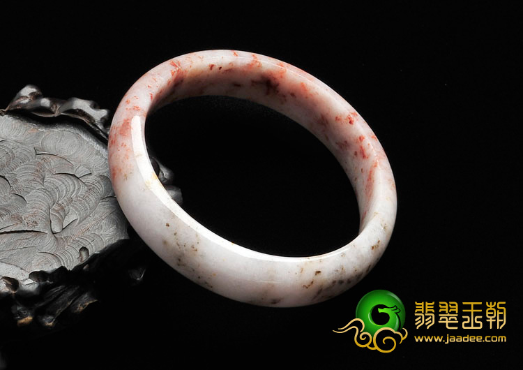 细糯种飘红花缅甸翡翠手镯（57.3mm）